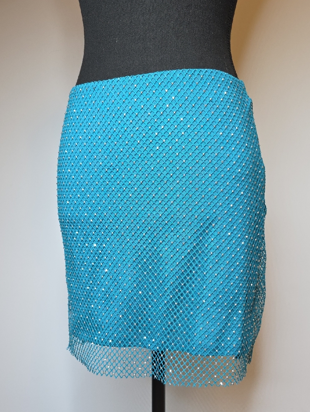 Sincerely Jules Turquoise  Mini Skirt With Rhinestones